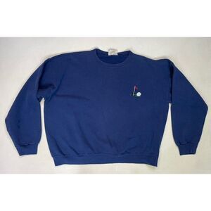VINTAGE Golf Embroidered Crewneck Sweatshirt Men XL Blue USA 90s